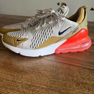 Nike Air Max 270 Sneakers in Gold and Red